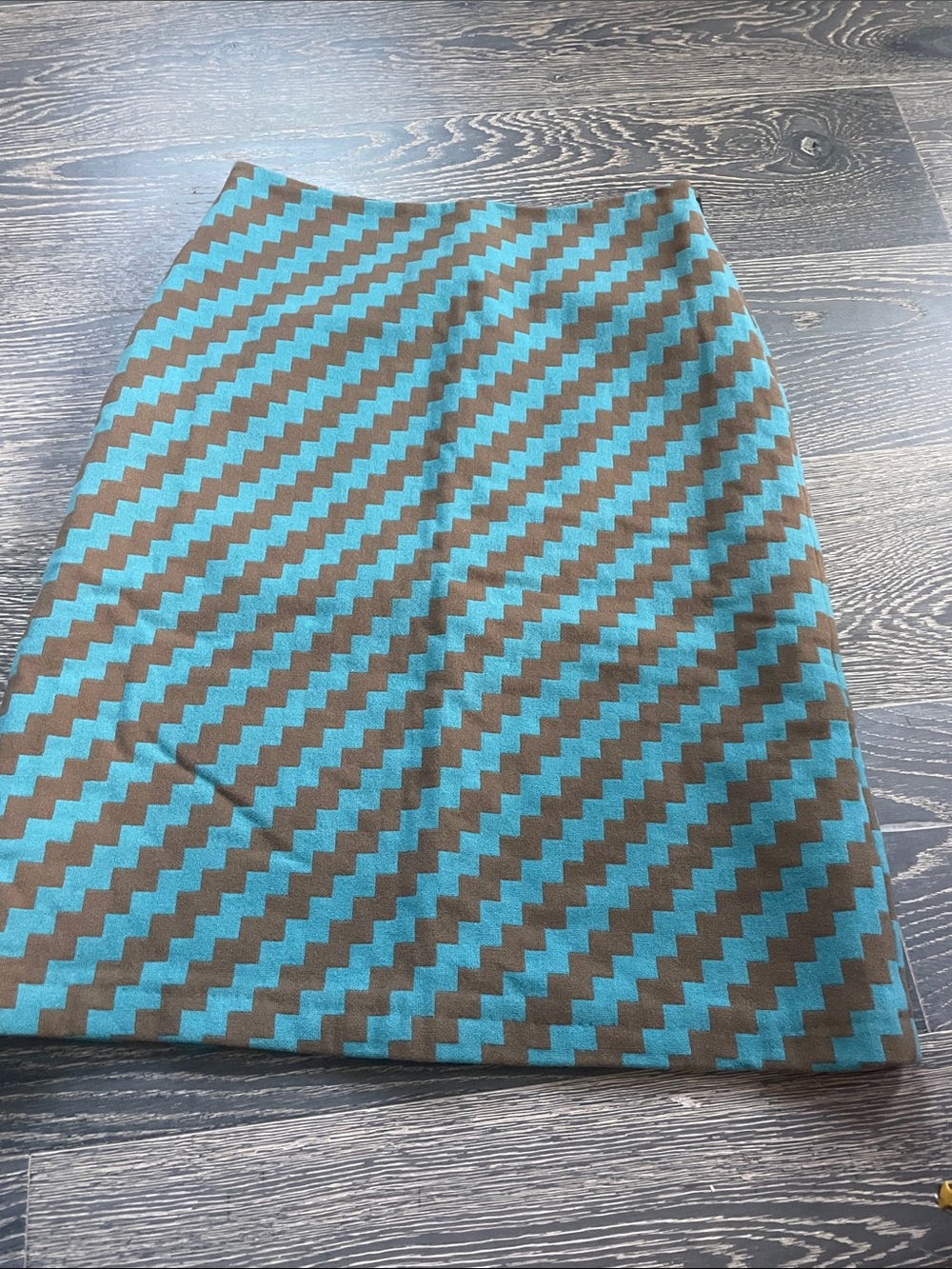J. Crew Turquoise and Brown Chevron Midi Skirt
